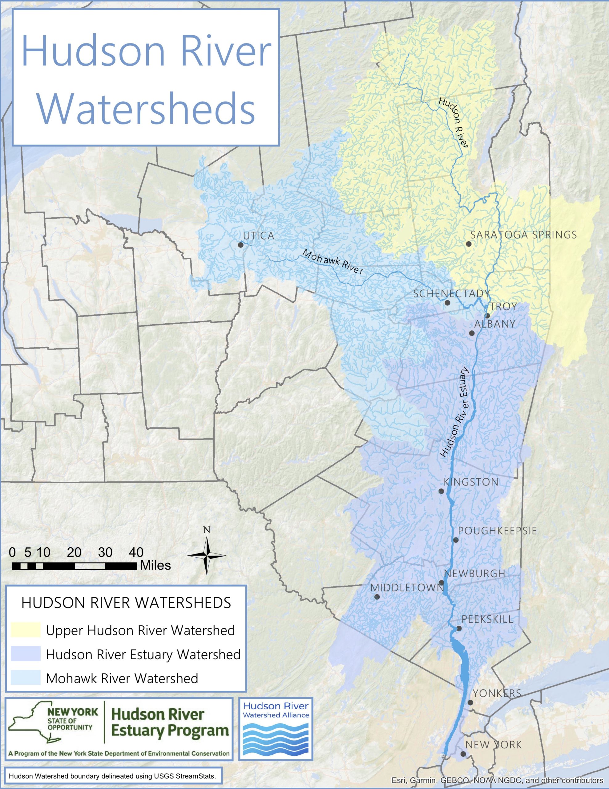 HRWA Map Hudson River Watersheds Scaled 